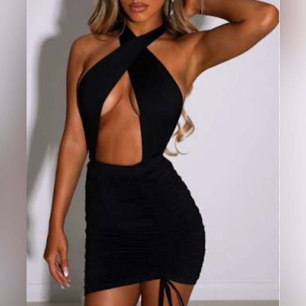 Chic Black Backless Dress